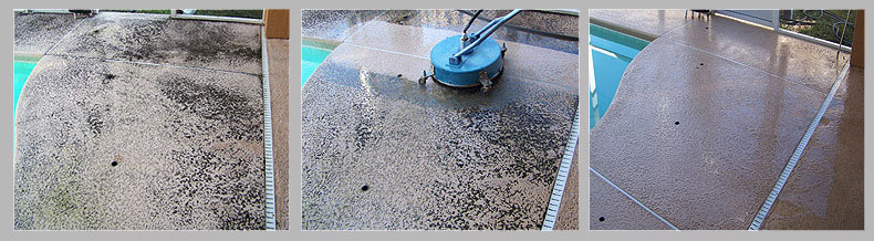 Pressure Wash Poolside before and after washing pool side in Phoenix AZ